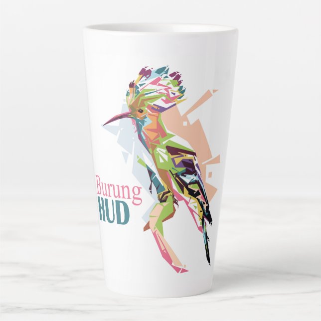 Caneca De Café Latte Burung HUD Pop art (Frente)