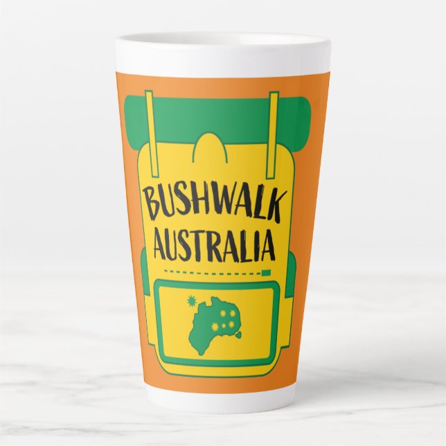 Caneca De Café Latte Bushwalk Austrália (Frente)