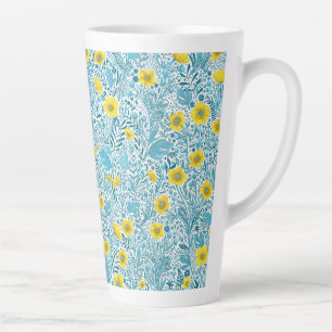 Caneca De Café Latte Buttercups, amarelo, azul e branco