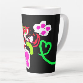 Caneca De Café Latte Butterflies and Roses valentine 