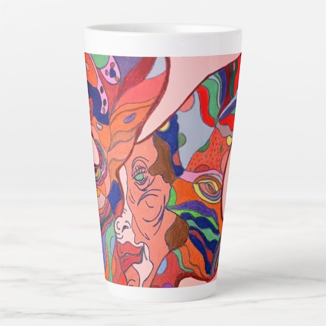 Caneca De Café Latte Butterfly Leaf Portrait Large Mug (Frente)