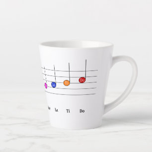 Caneca De Café Latte C Grande Escala em Crianças Clef Treble Literacia
