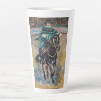 Caneca De Café Latte Caballo y Jinete