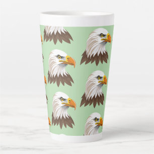 Caneca De Café Latte Cabeça de águia americana