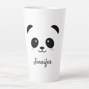 Caneca De Café Latte Cabeça de panda Kawaii personalizada