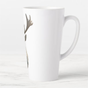 Caneca De Café Latte Cabeça de Veado Cibernético Metálico Arte de Pared