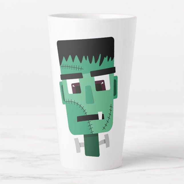 Caneca De Café Latte Cabeça do Monstro de Frankenstein (Frente)