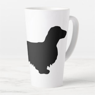 Caneca De Café Latte Cabelo Longo Dachshund - Silhouette 1