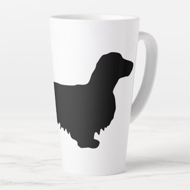 Caneca De Café Latte Cabelo Longo Dachshund - Silhouette 1 (Ângulo direito)