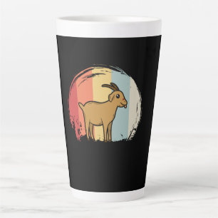 Caneca De Café Latte Cabra Fofo Retro
