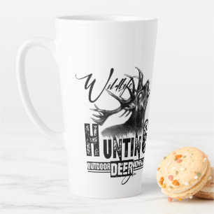 Caneca De Café Latte Caça de veados, aventura ao ar livre - camiseta de
