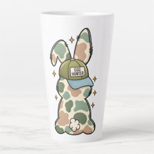 Caneca De Café Latte Caça-Ovos de Páscoa Fofo Coelho – Camuflagem Diver