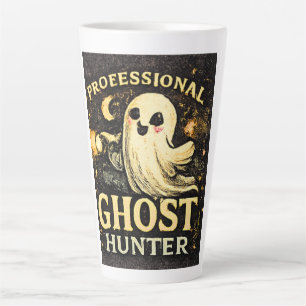 Caneca De Café Latte Caçador de Fantasmas Profissional Funny Halloween