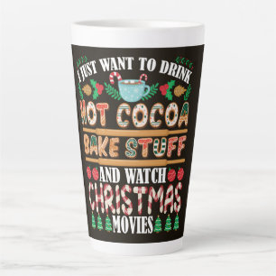 Caneca De Café Latte Cacau Quente, Assar & Filmes de Natal