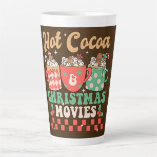 Caneca De Café Latte Cacau Quente & Filmes de Natal