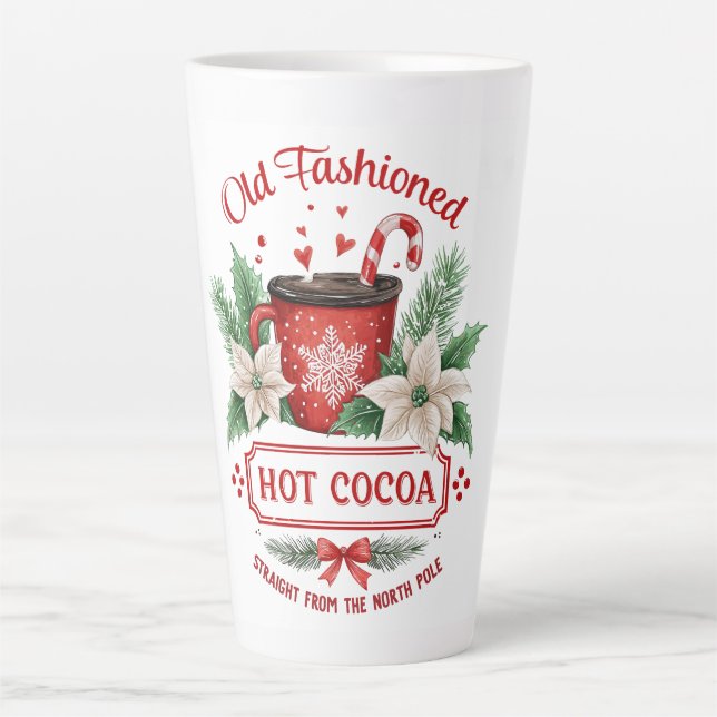 Caneca De Café Latte Cacau Quente Tradicional – Nostalgia do Polo Norte (Frente)