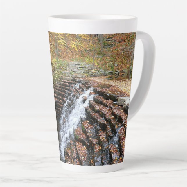 Caneca De Café Latte Cachoeira no Laurel Hill State Park II (Ângulo direito)