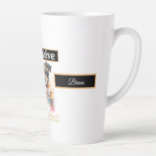 Caneca De Café Latte Cachorro bonito para cima Eu sou positivo Você é E