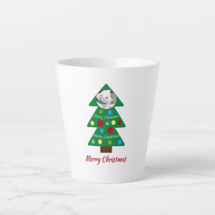 Caneca De Café Latte Cachorro Branco Cachorro Colorido Árvore de Natal