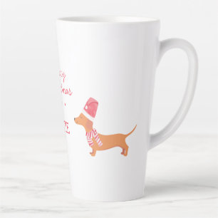 Caneca De Café Latte Cachorro Dachshund Natal
