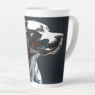 Caneca De Café Latte Cachorro de Cromo Reluzente