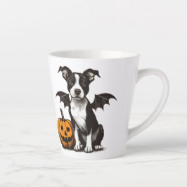 Caneca De Café Latte Cachorro de Halloween