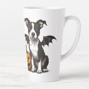Caneca De Café Latte Cachorro de Halloween