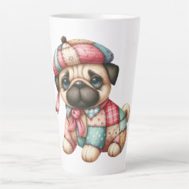 Caneca De Café Latte Cachorro de Patches Adorável #10