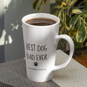 Caneca De Café Latte Cachorro do Melhor Pai do Collage Moderno Nunca