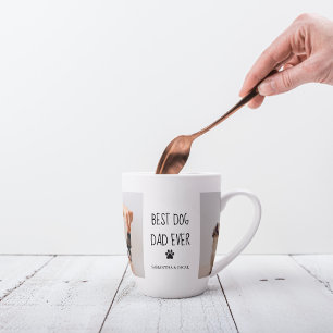 Caneca De Café Latte Cachorro do Melhor Pai do Collage Moderno Nunca