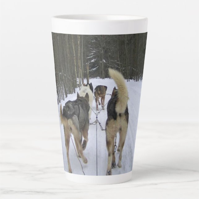 Caneca De Café Latte Cachorro Dormindo em Quebec, Canadá (Frente)