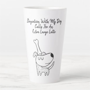 Caneca De Café Latte Cachorro Engraçado