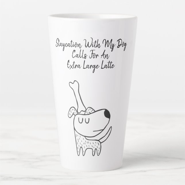 Caneca De Café Latte Cachorro Engraçado (Frente)