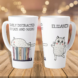 Caneca De Café Latte Cachorro Engraçado Livro Gato Pótamo Citação Pótam