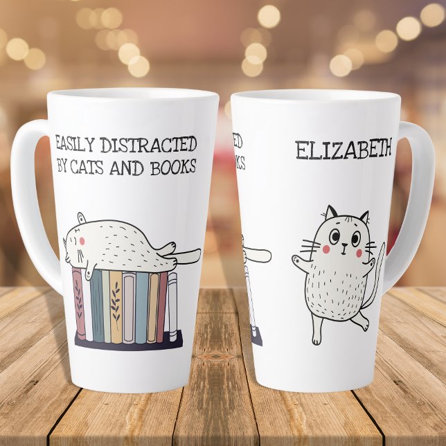 Caneca De Café Latte Cachorro Engraçado Livro Gato Pótamo Citação Pótam (Criador carregado)