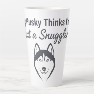 Caneca De Café Latte Cachorro Husky Engraçado Abraçador