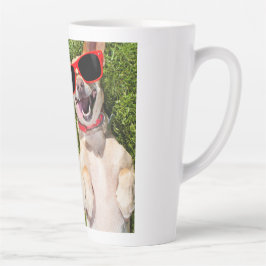 Caneca De Café Latte Cachorro Rindo 50º Aniversário  