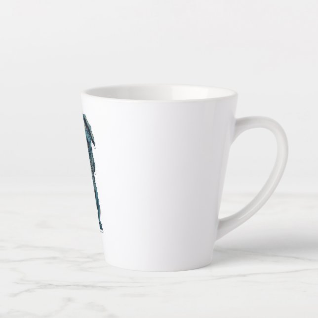 Caneca De Café Latte Cachorro verde com óculos (Direita)