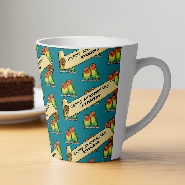 Caneca De Café Latte Cachorros Felizes Aniversário Românico Retrô (Criador carregado)