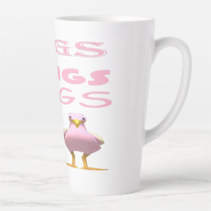 Caneca De Café Latte Cachorros pintam cor-de-rosa com mensagem de amor