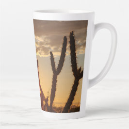 Caneca De Café Latte Cacto Cholla do Pôr do Sol no Deserto