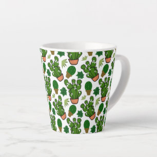 Caneca De Café Latte Cactus Suculentos
