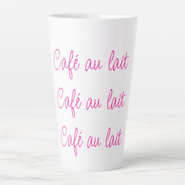 Caneca De Café Latte Café au lait | Na moda simples (Frente)