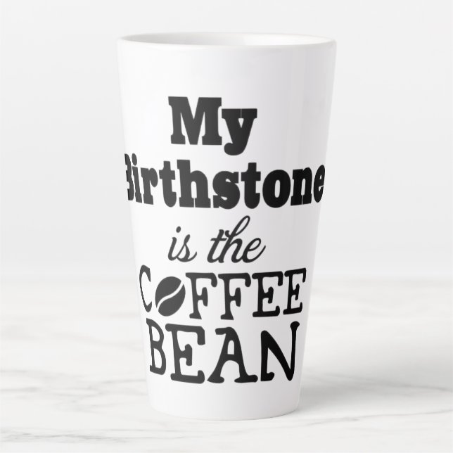 Caneca De Café Latte Café Bean Birthstone Latte Mug (Frente)