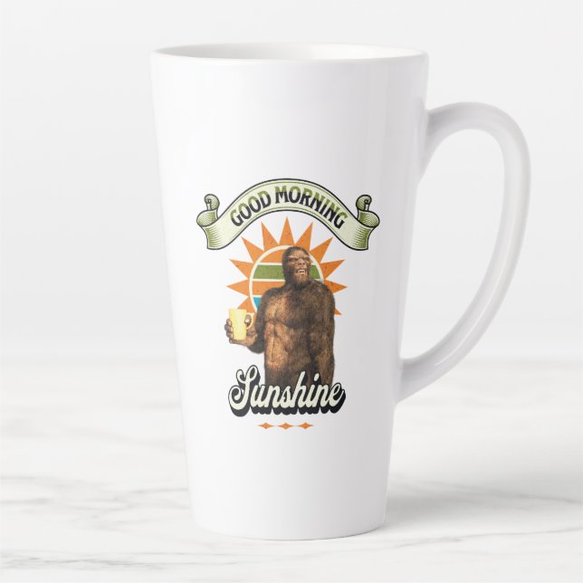 Caneca De Café Latte Café Bigfoot Engraçado Humor Matinal (Direita)