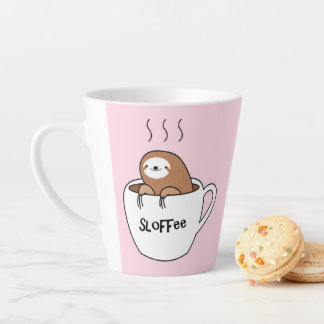 Caneca De Café Latte Café Café Sloth Cartoon Animal