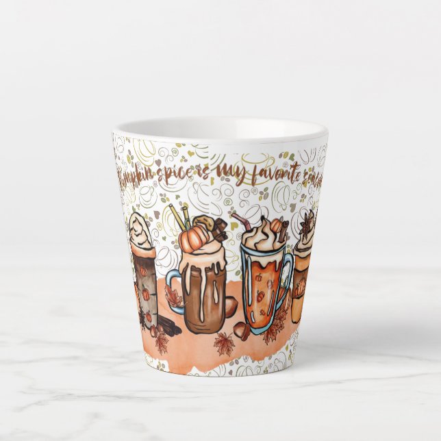 Caneca De Café Latte café com especiarias de abóbora (Frente)