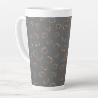 Caneca De Café Latte Café Croissants