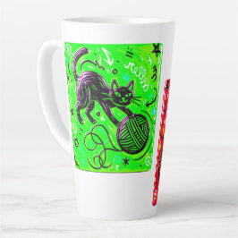 Caneca De Café Latte Café de Gato Neon