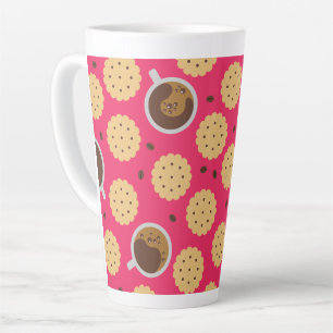 Caneca De Café Latte Café e cookies